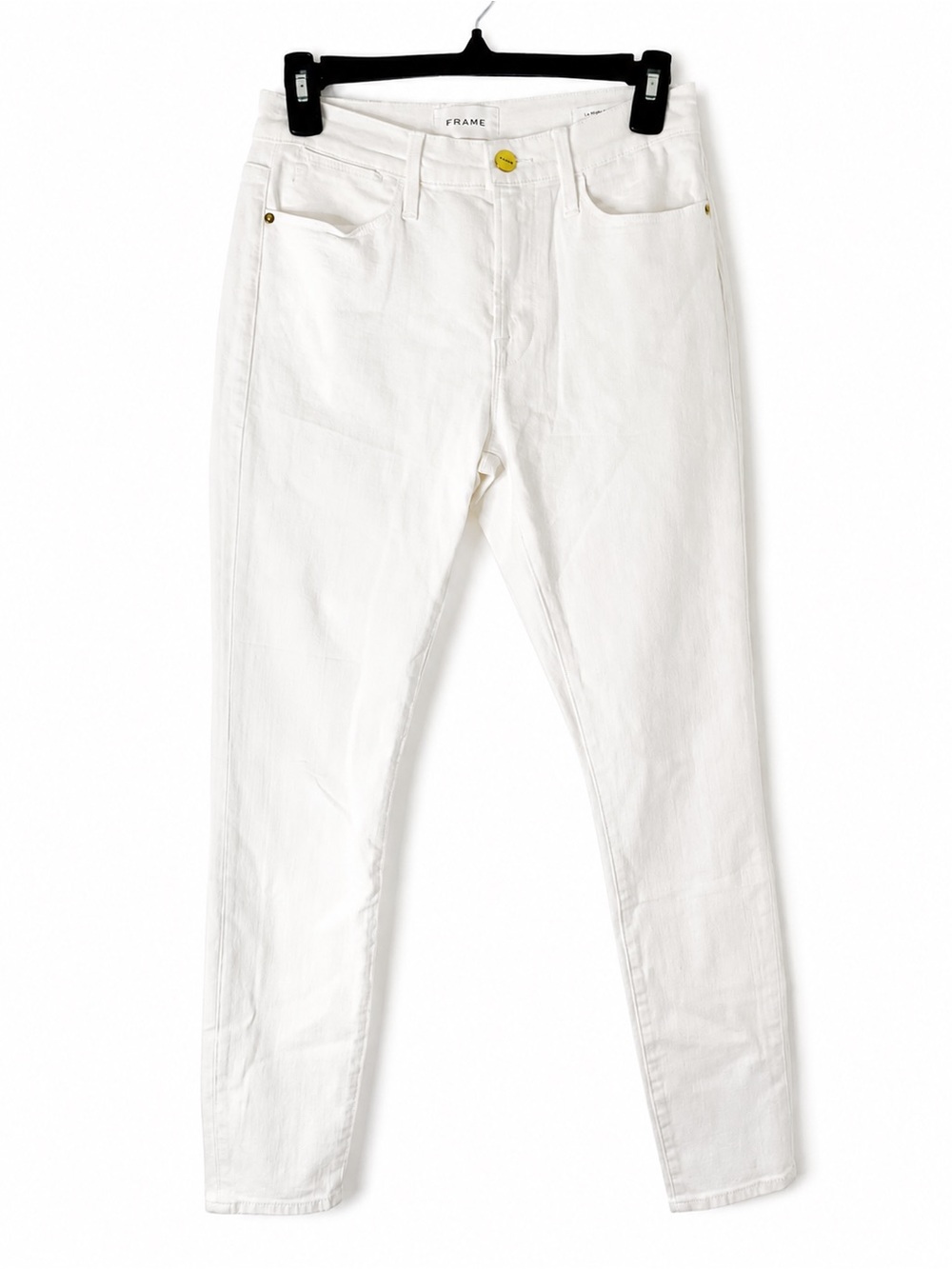 FRAME Le High Skinny Ivory White High Rise Stretch Skinny Jeans